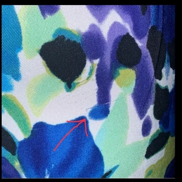 DressBarn Blue Purple Green Floral Shift Dress Size 16 - Picture 6 of 11